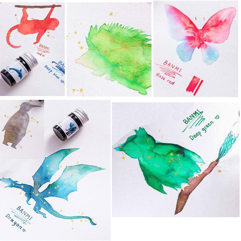 Amazon | [モコシャレ] ガラスディップペンインクセットレインボー