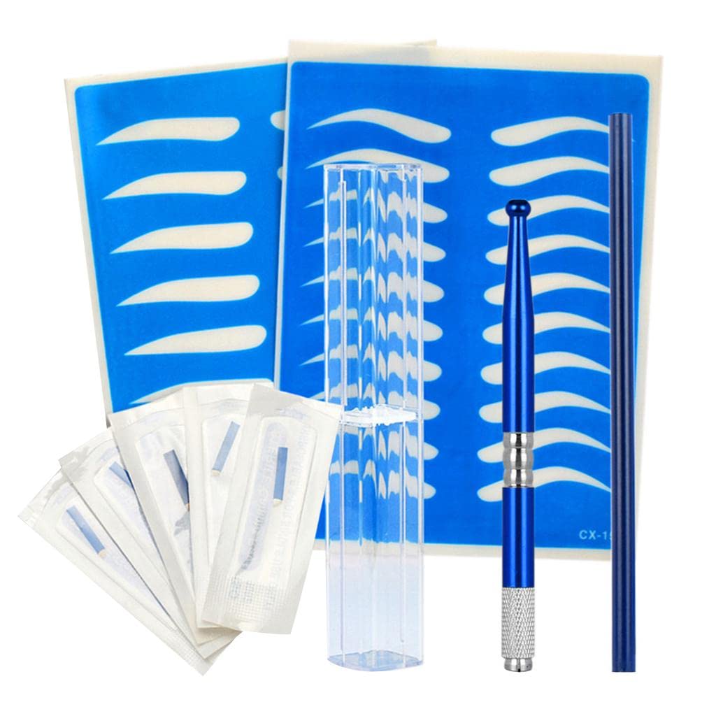 Permanent Makeup Eyebrow Needle Pen Pencil Practice Skin Kit Bluetattoo Supplies Tattoos Art Health-image-39