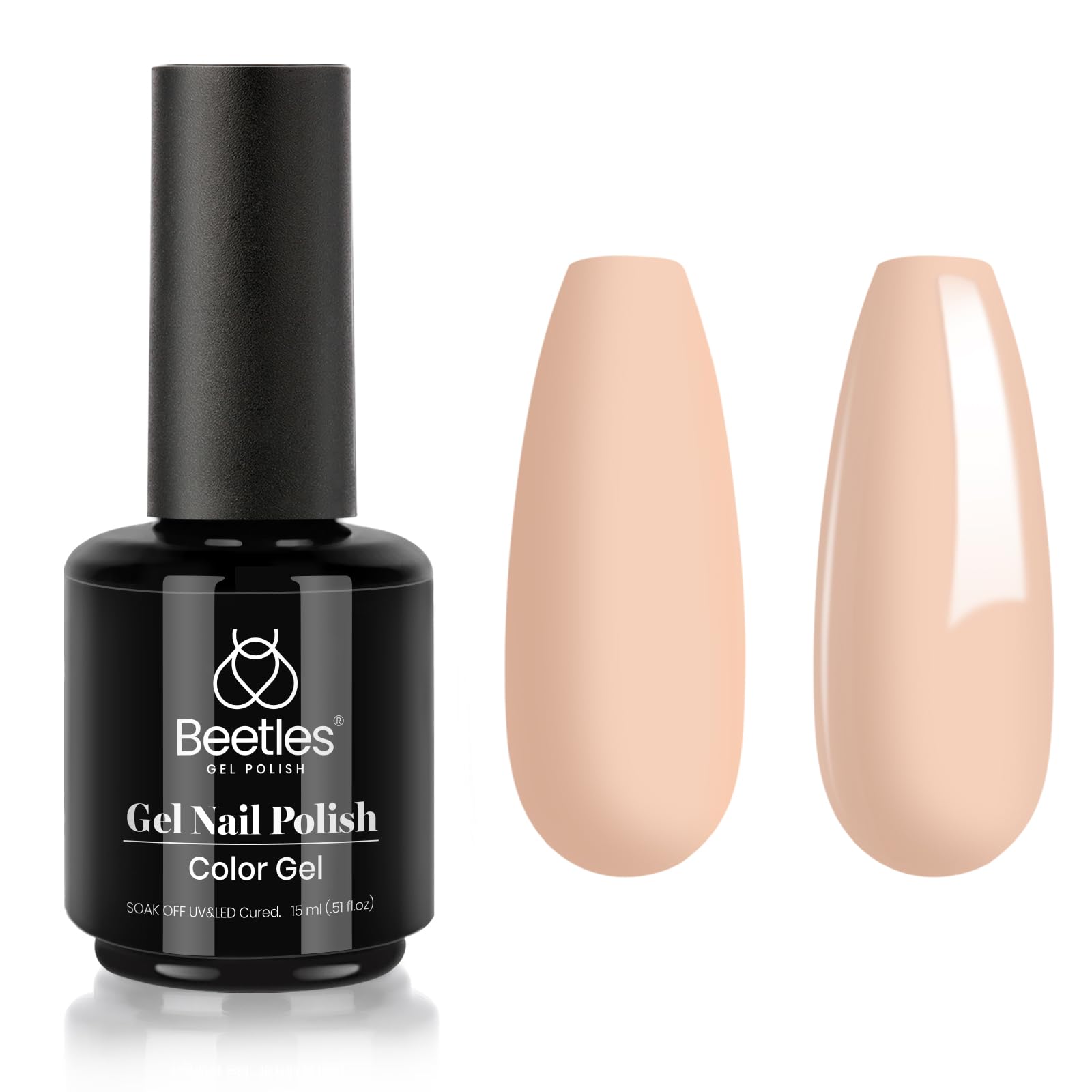 Beetles Natural Gel Polish Pale Nude Color 15ml (0.5 Fl Oz) | Authentic USA Import for Manicure - main product image