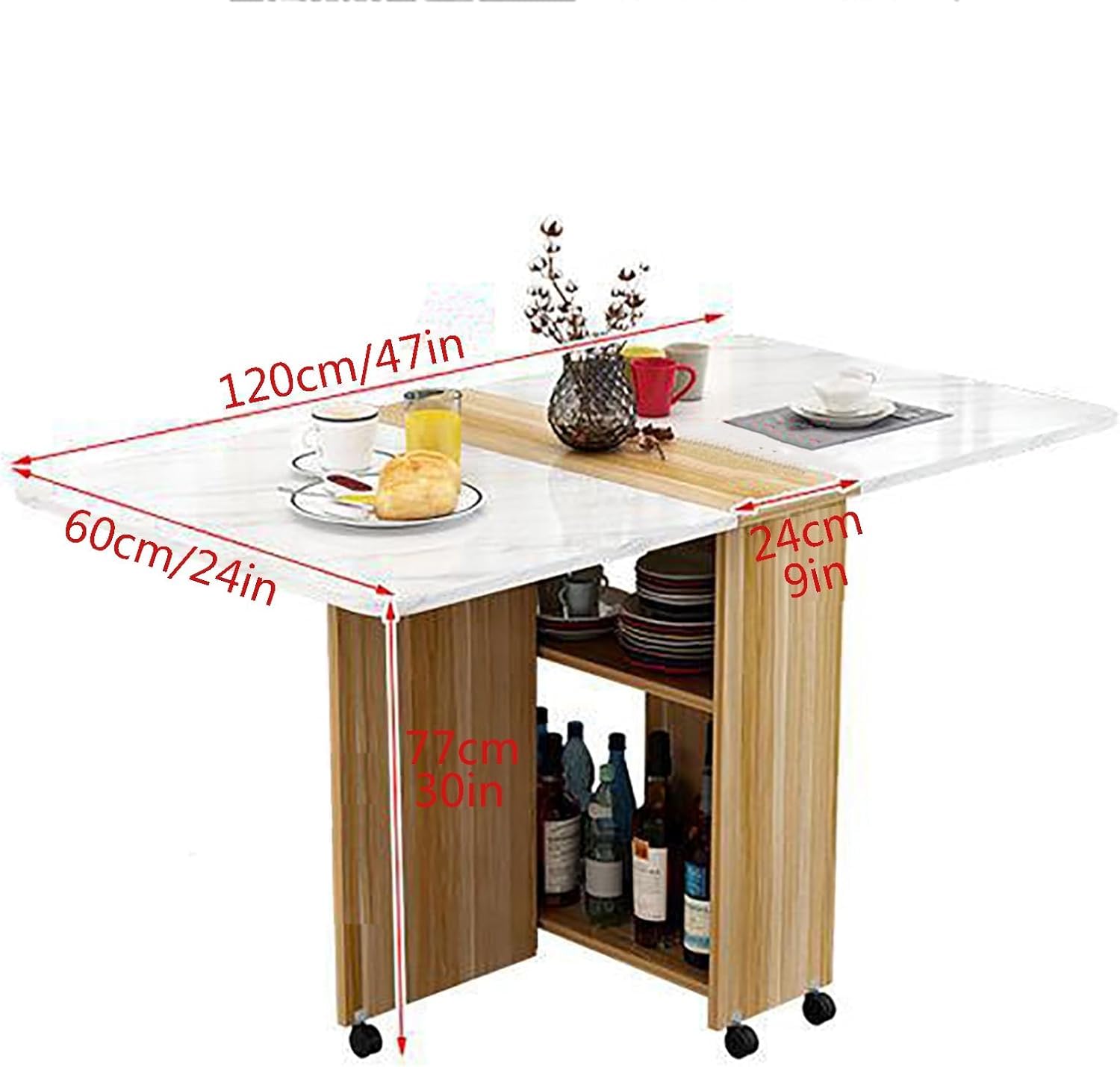 折りたたみダイニングテーブル❣️万能ドロップリーフダイニングテーブル ロック可能 折りたたみダイニングテーブル 万能ドロップリーフダイニング