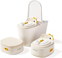 kindsgut 3-in-1 Toddler Potty Chair: Potty Training Seat, Step Stool for Kids 1-7 - Safe, Portable, Dinosaur Fun Design