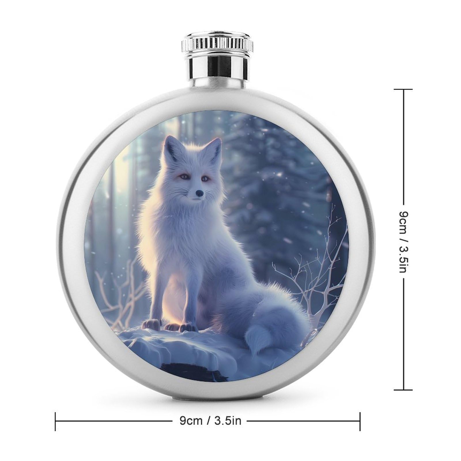 Wildlife Fox Classic Hip Flasks for Liquor 5 Oz Stainless Steel Wine Flask Reusable Flask for Men Women