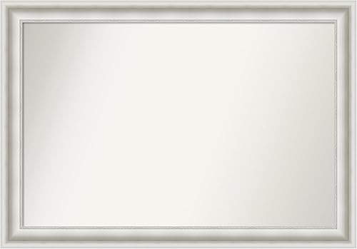 Amanti Art Espejo personalizado, espejo de baño blanco salón, espejo de pared o espejo de tocador de baño sobre fregadero (34.5 x 49.5 pulgadas),