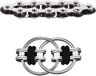 Juguetes para Fidget,2 PCS Acero Juguete de Alivio del Estrés Aliviar El Estrés Cadena Antiestres Spinner Juguetes Flippy Chain Game Set para Adultos y Niños ADHD Ansiedad Autismo