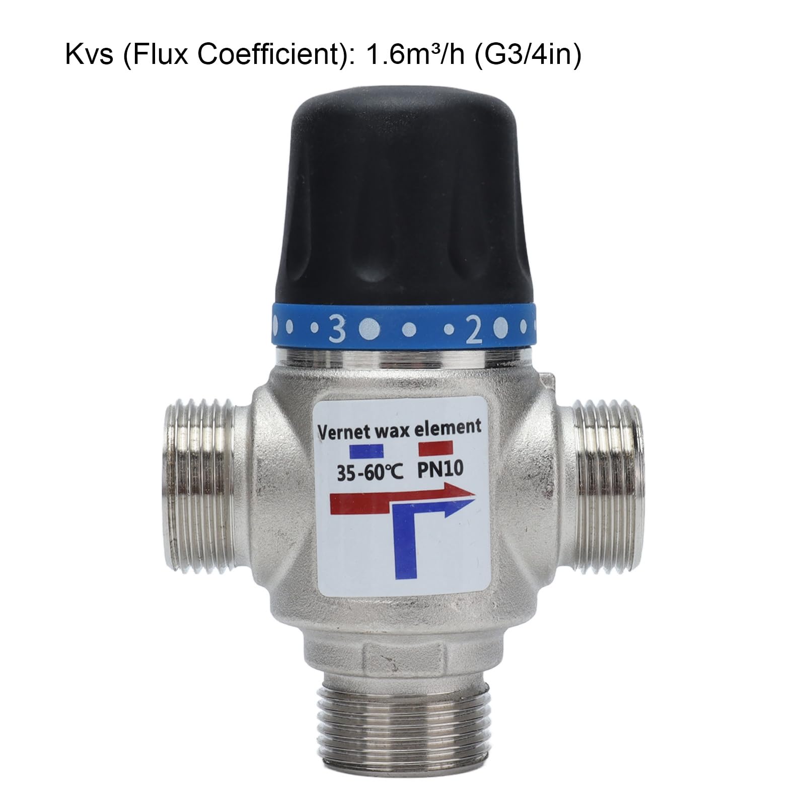 Valvola miscelatrice termostatica Mavaol G3/4 pollici, controllo automatico della temperatura, prevenzione ustioni, flusso elevato, ottone e ABS