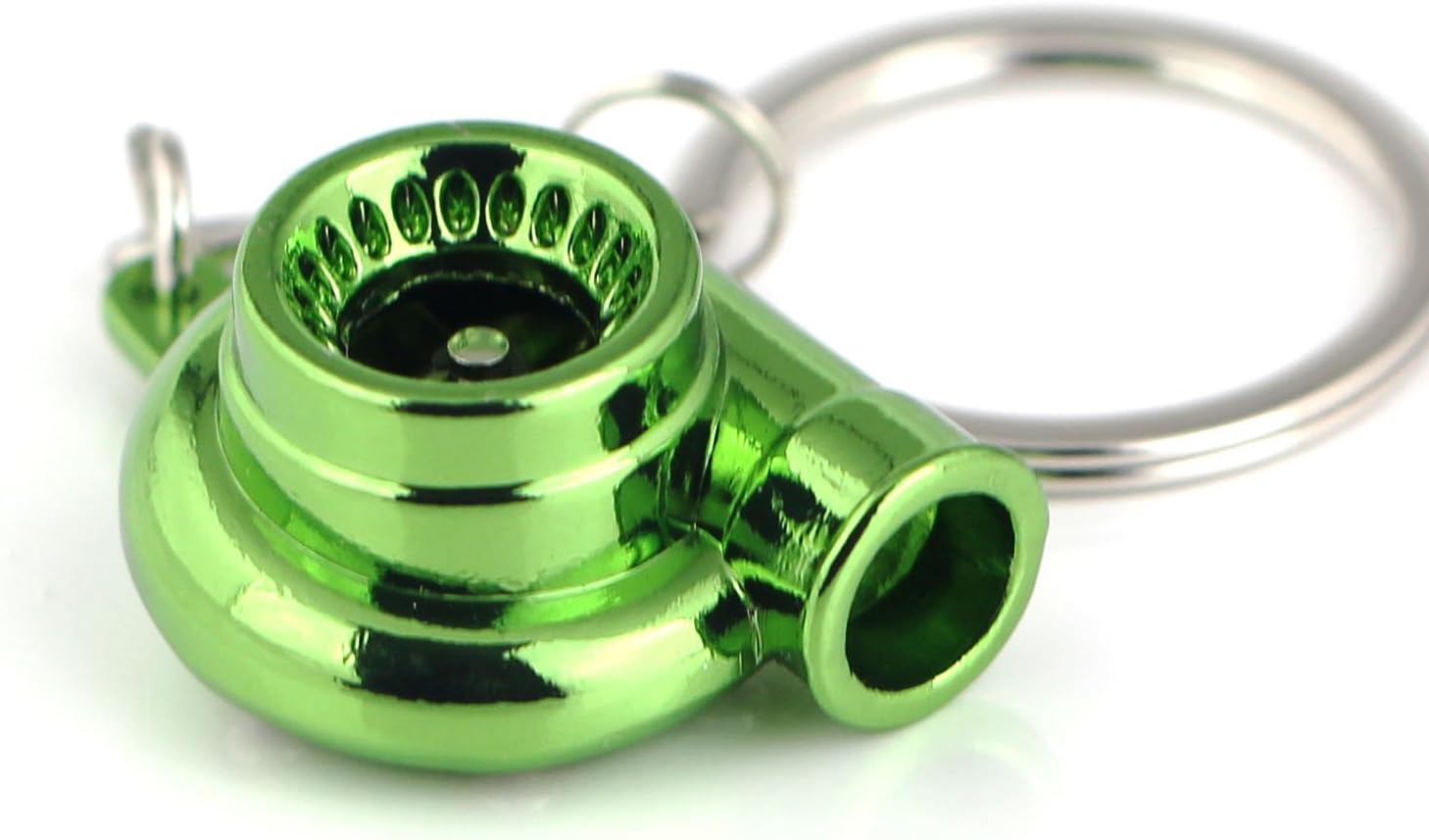 maycomยฎ Creative Spinning New Turbo Turbocharger Keychain Key Chain Ring Keyring Keyfob (Anodized Green)