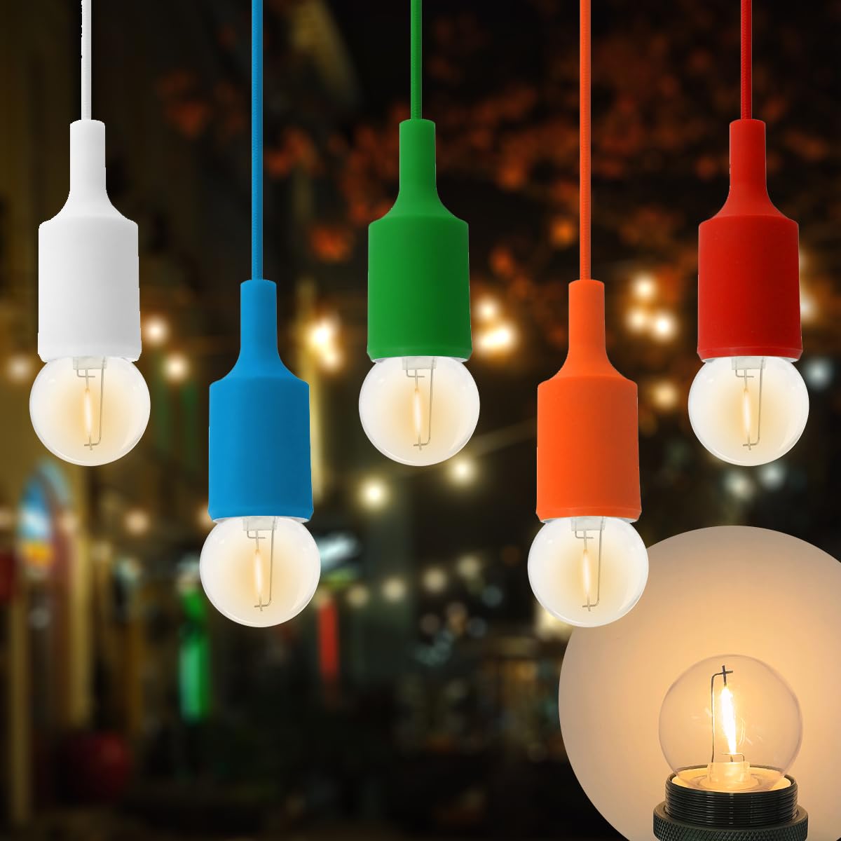 Lote de 40 bombillas LED E27 1W, bombillas LED E27, bombilla blanca cálida, 2700 K, equivalente a bombillas de 5 W, plástico, no regulable