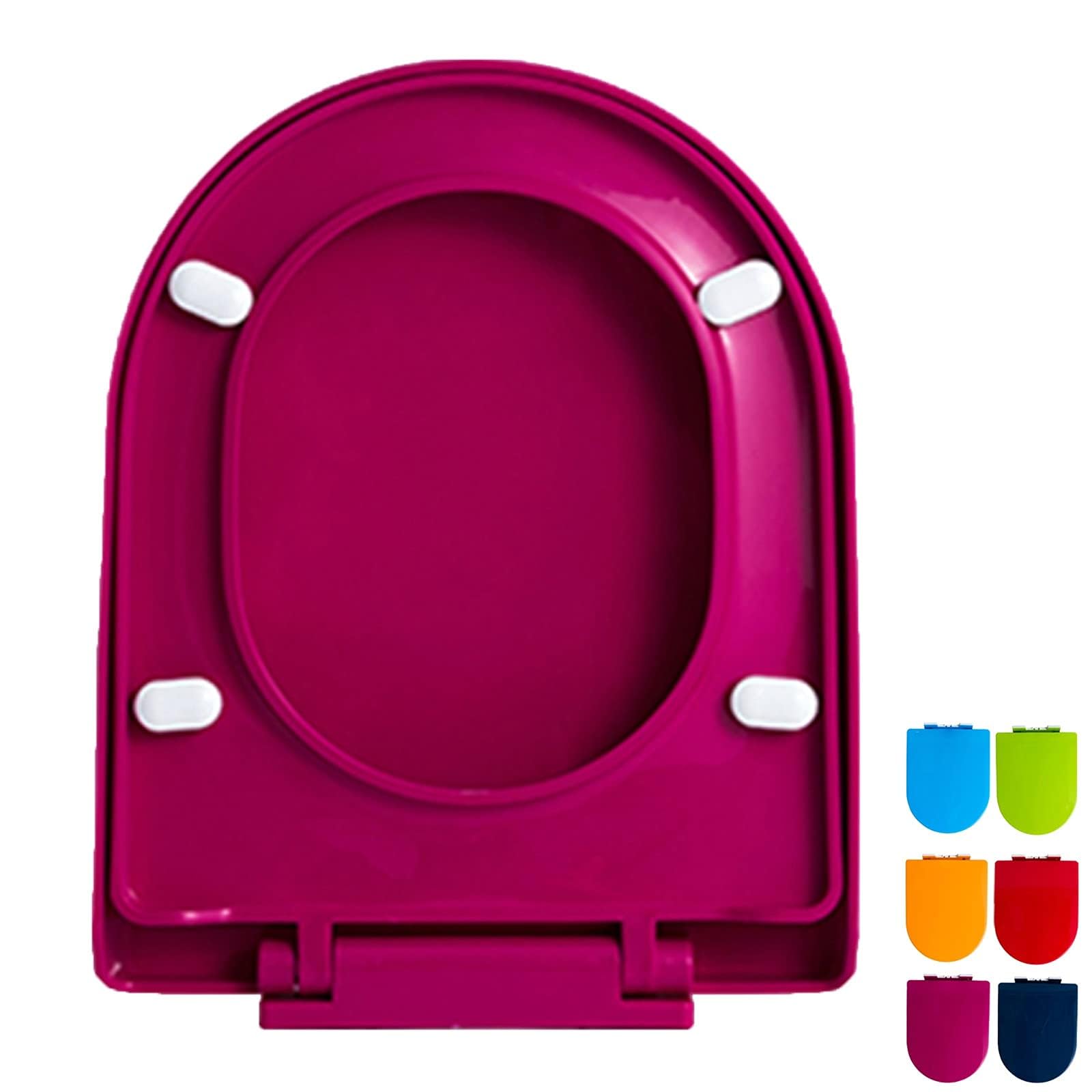 Fuchsia Close Shaped, Quick Release, Adjustable Hinges, Soft Close, Lightweight, Durable, Portable, User-Friendly, Compact, Toilet, seat