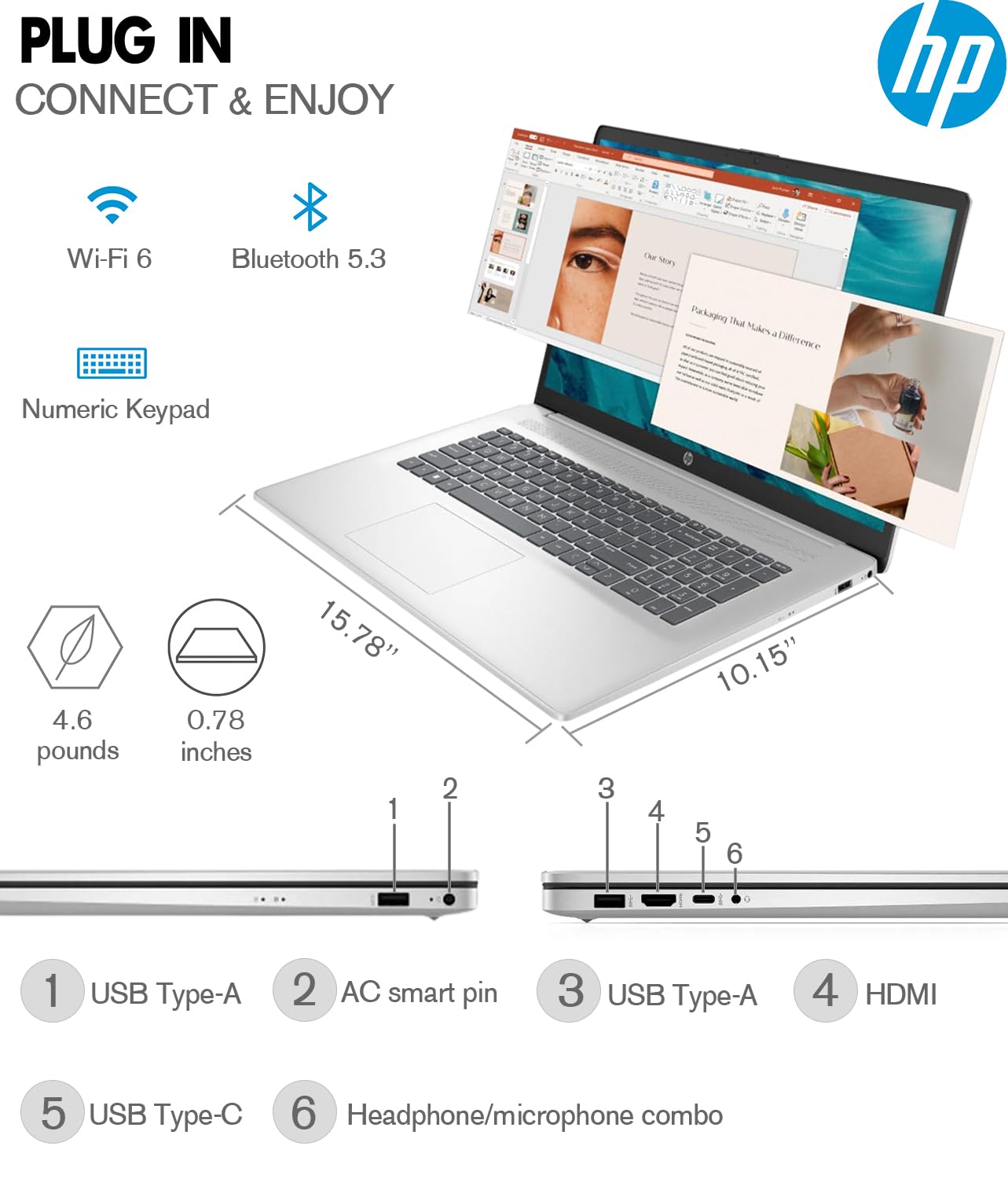 Amazon.com: HP 17.3 Inch Laptop Computer, 17 IPS FHD Business