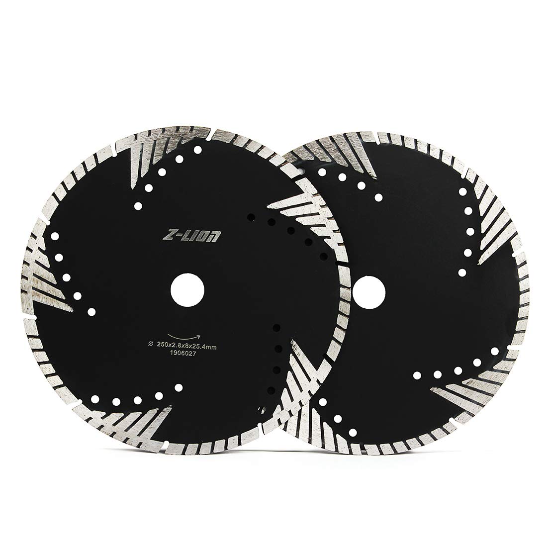 Z-LION Diamond Saw Blade 10" pulgadas Turbo Diamond segmentos hoja para mármol granito piedra pavimentadoras hormigón mojado/seco