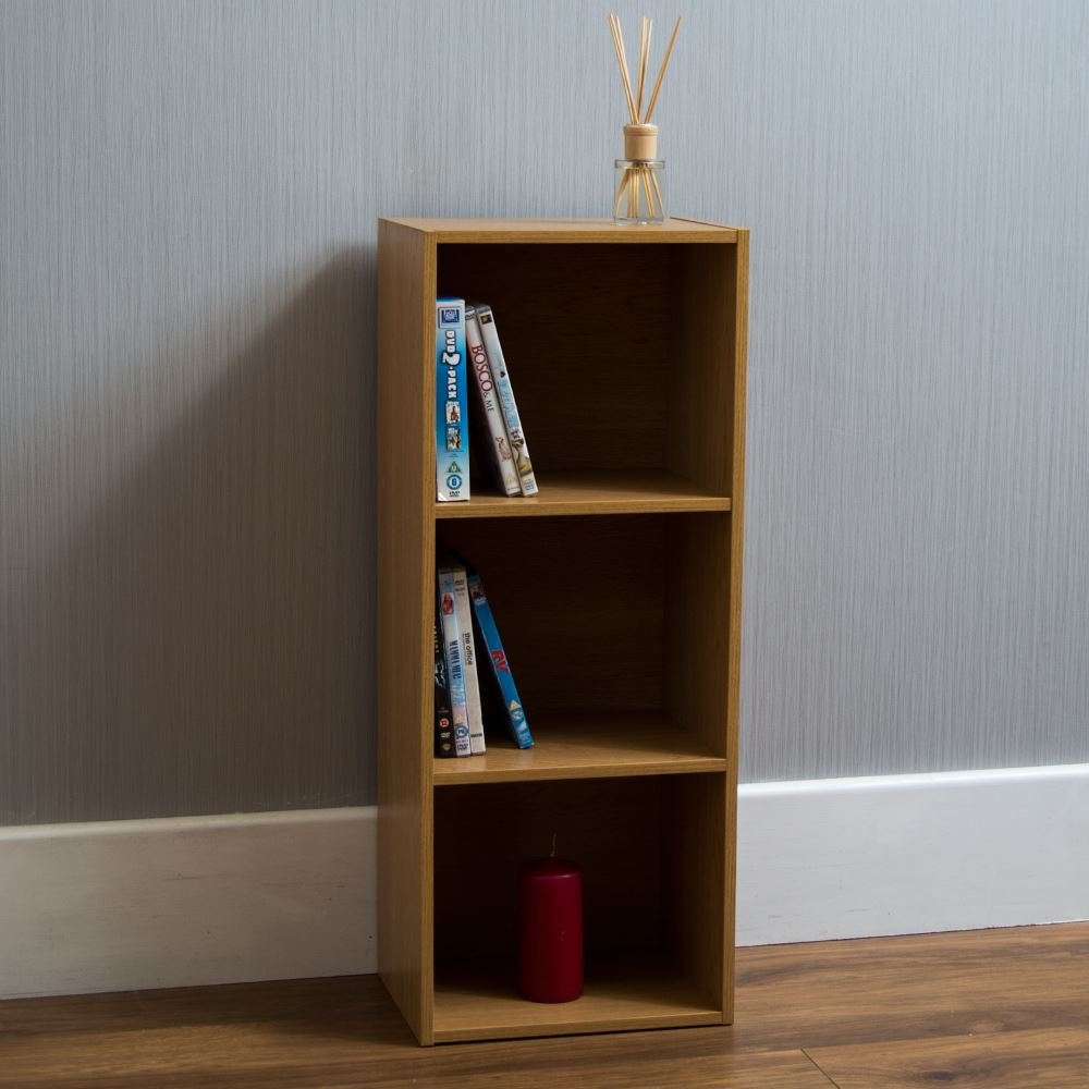 Buy Vida Designs Oxford 3 Tier Cube Bookcase, Oak Wooden Shelving