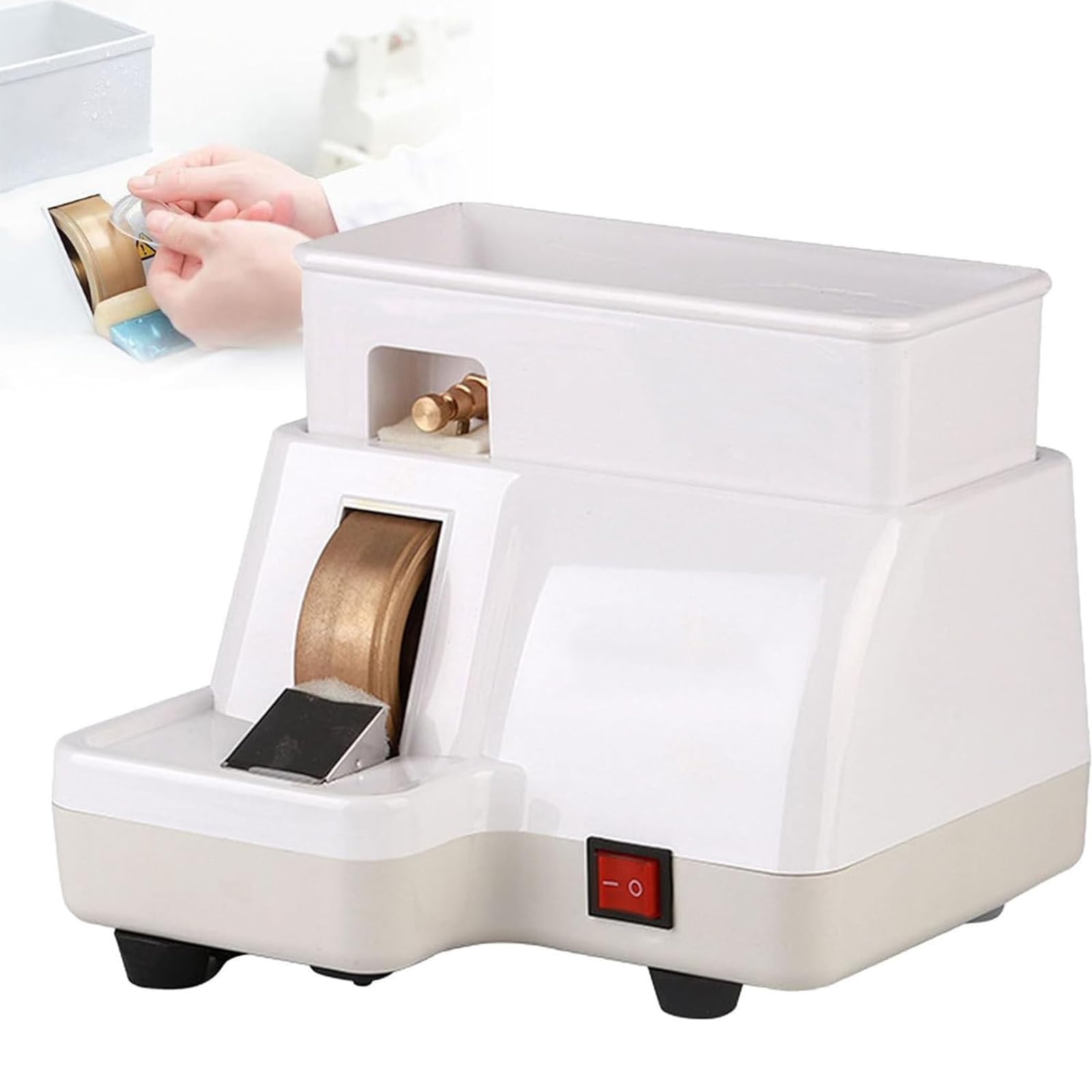 Dispositivo de pulido eléctrico de lente para tienda de gafas, equipo de bricolaje para cuchillo de piedra de resina, vidrio, PC, salida de agua ajustable, fregadero desmontable