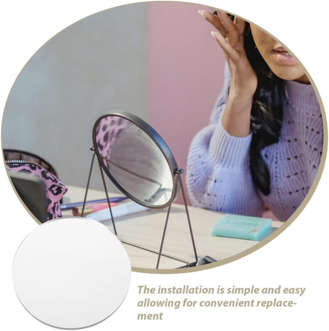 Mirror Compact for Lens Acrylic 20pcs Circular Replacement Mirrors with Clear Reflection Small Vanity Sheets and Travel Makeup for DIY Cosmetics Crafts