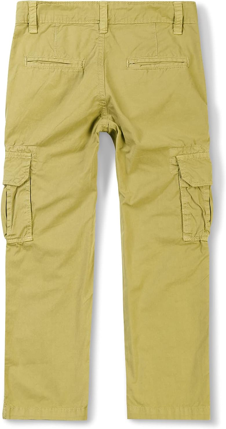 Mesinsefra Boys Cargo Pants,Boy Cotton Casual Hiking Slacks Pants Kids Combat Trousers 1 Khaki 160CM-9-10 Years - Image 2