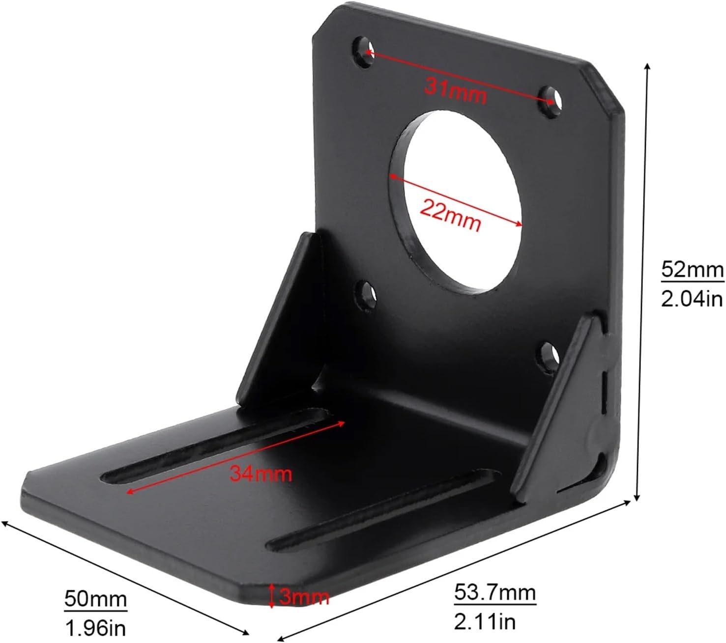 Steel 42 Stepper Motor Mount Bracket NEMA17 L Shaped Mounting Metal Base Holder Mount Accessories