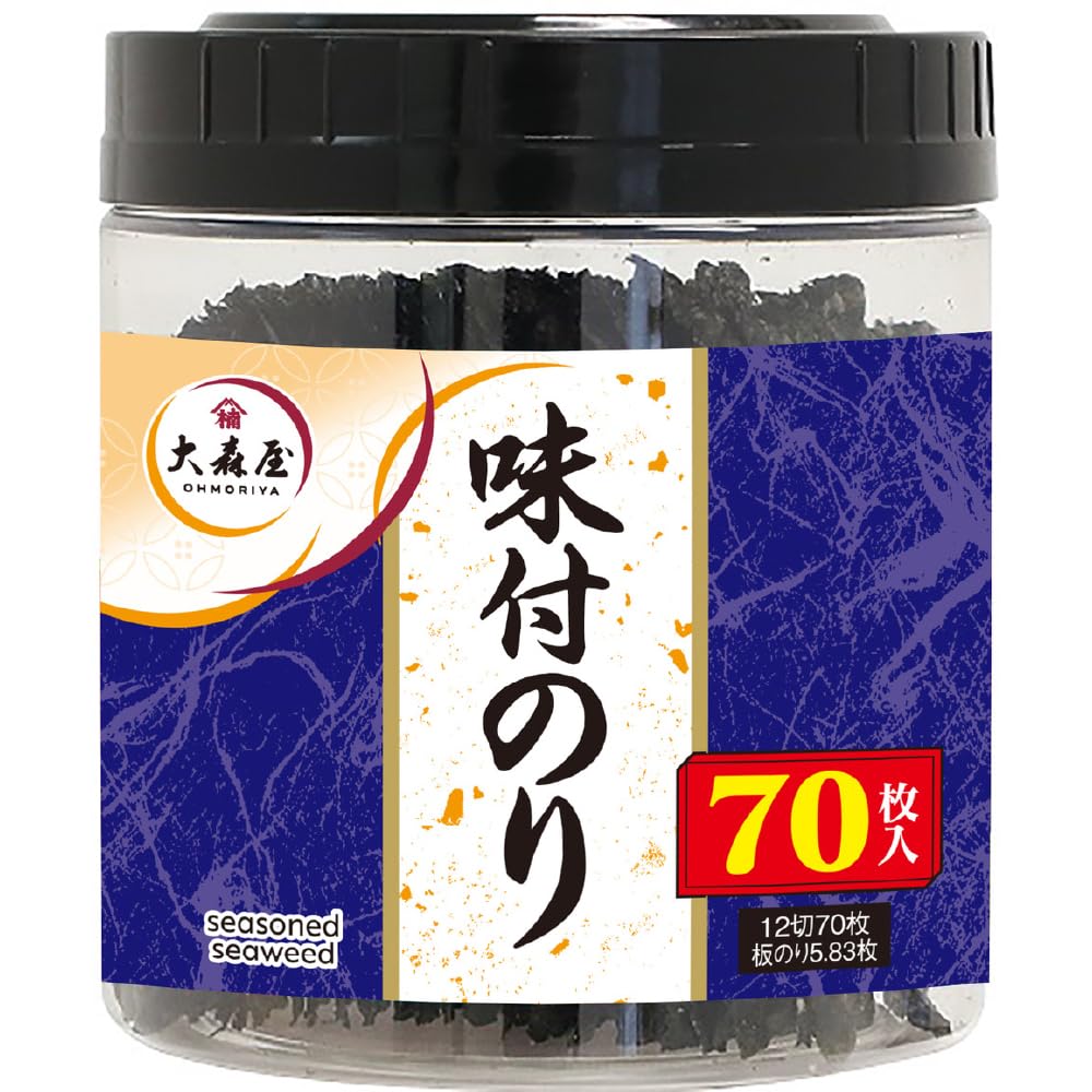 Amazon.co.jp: 大森屋 味付のり卓上容器入り 12切 70枚 : 食品・飲料・お酒