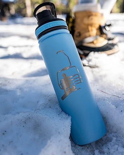 Miniatura 5 de Tempercraft Botella deportiva aislada al vacío de 22 onzas  Opciones personalizadas grabadas con láser  Acero inoxidable, doble pared, boca ancha