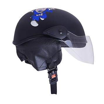 Sage Square Adjustable Ninja New Hatorri Open Face Helmet for Kids Baby Safety and Comfort (3-12 Years) (Free, Black Matte)