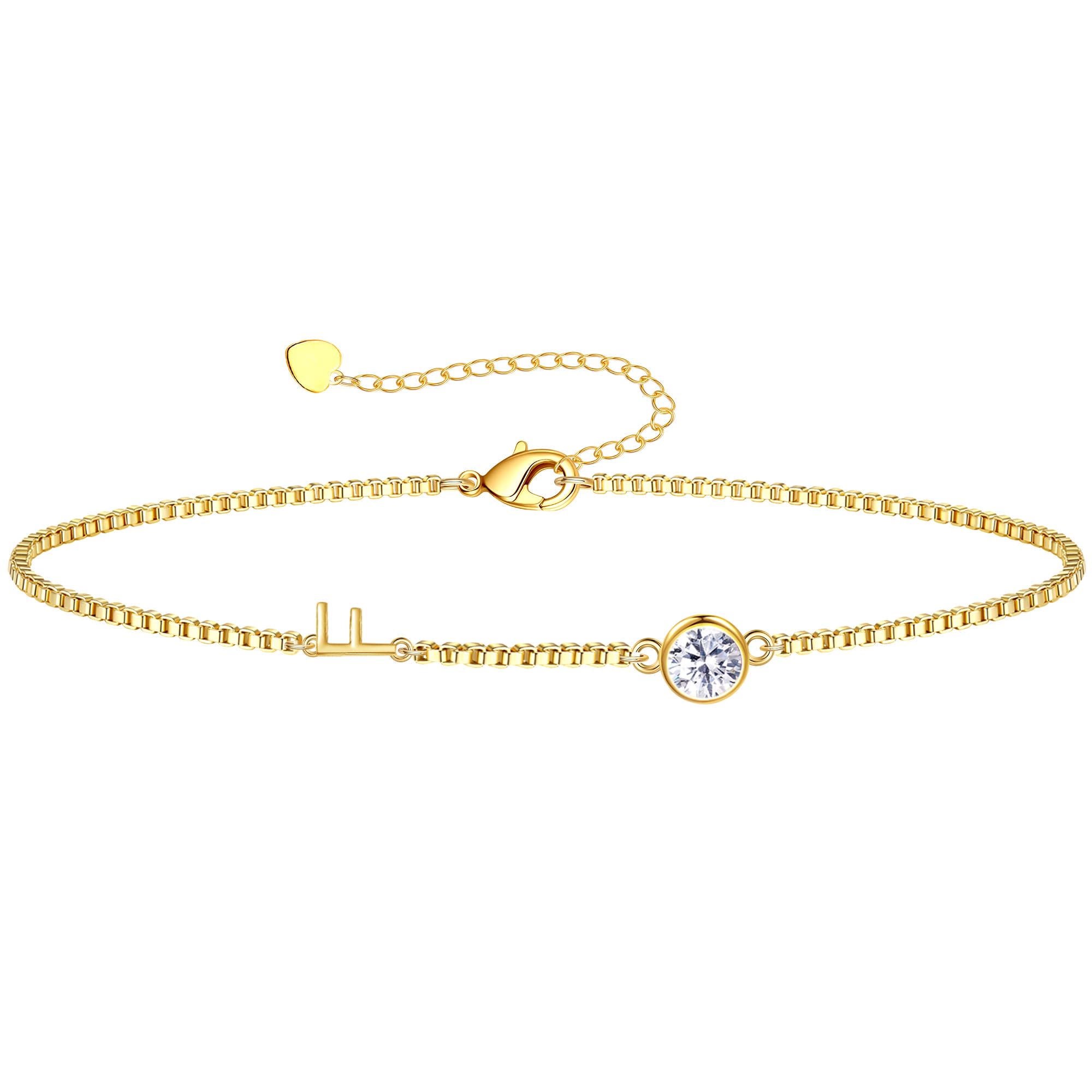 Birthstone Bracelets for Women, Initial Bracelet Teen Stocking Stuffers Birthday Gifts for Teen Girls Initial Bracelet Trendy Letter A-Z Dainty Bracelet 21st 30th Mom Birthday Gift Birthstone Jewelry