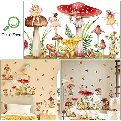Vinilos decorativos 3D set de hongos y princesa miniatura 3