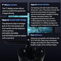 Vista 2 de [Monitor inteligente de 24 MP] Microscopio compuesto de doble visión Vabiooth 40X-2500X con monitor de 7 pulgadas, software gratuito - Captura