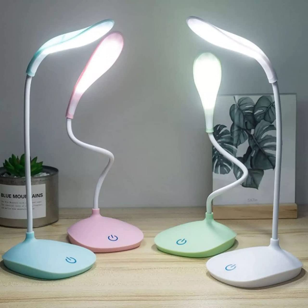 Generic Dev Export Study Lamp Rechargeable Led Touch On Off Switch Student Study Reading Dimmer Led Table Lamps White Desk Light Lamp(Plastic, Pack of 1)-image-47