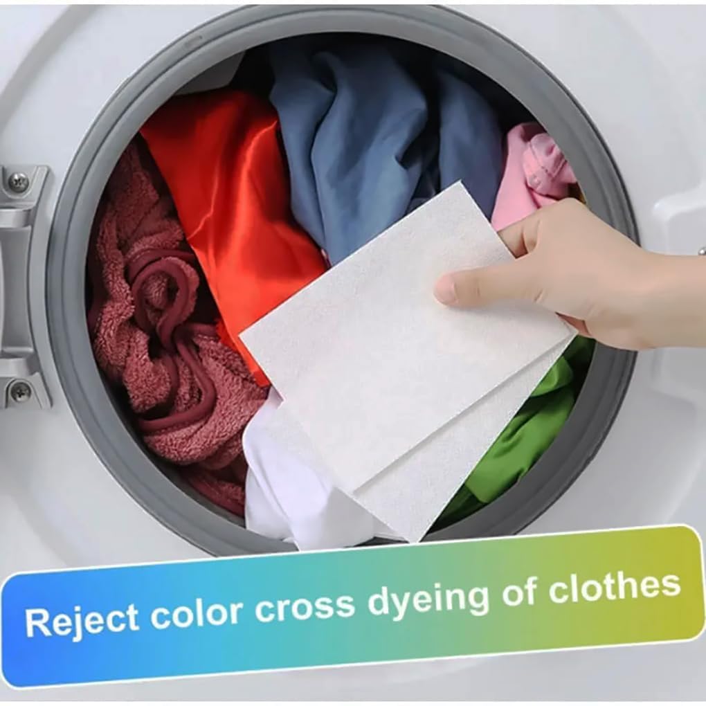 Orbica Fabric Clothes Color Absorb Paper Wipe For Washing Machine Colour & Dirt Catcher Anti-String Dyeing Laundry Paper Anti-Staining Clothes Sheets White Color pack of - 1 (50 Sheets) 3