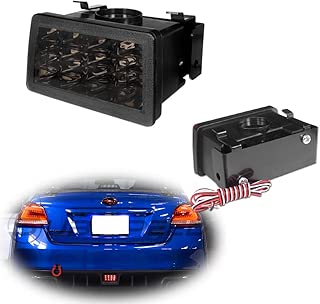 Miniclue F1 Style LED Rear Fog Light Kit with Wire Harness and Mounting Bracket Fit for 2011-up Subaru WRX STi, Impreza or XV Crosstrek,Dark Smoked Lens - coolthings.us