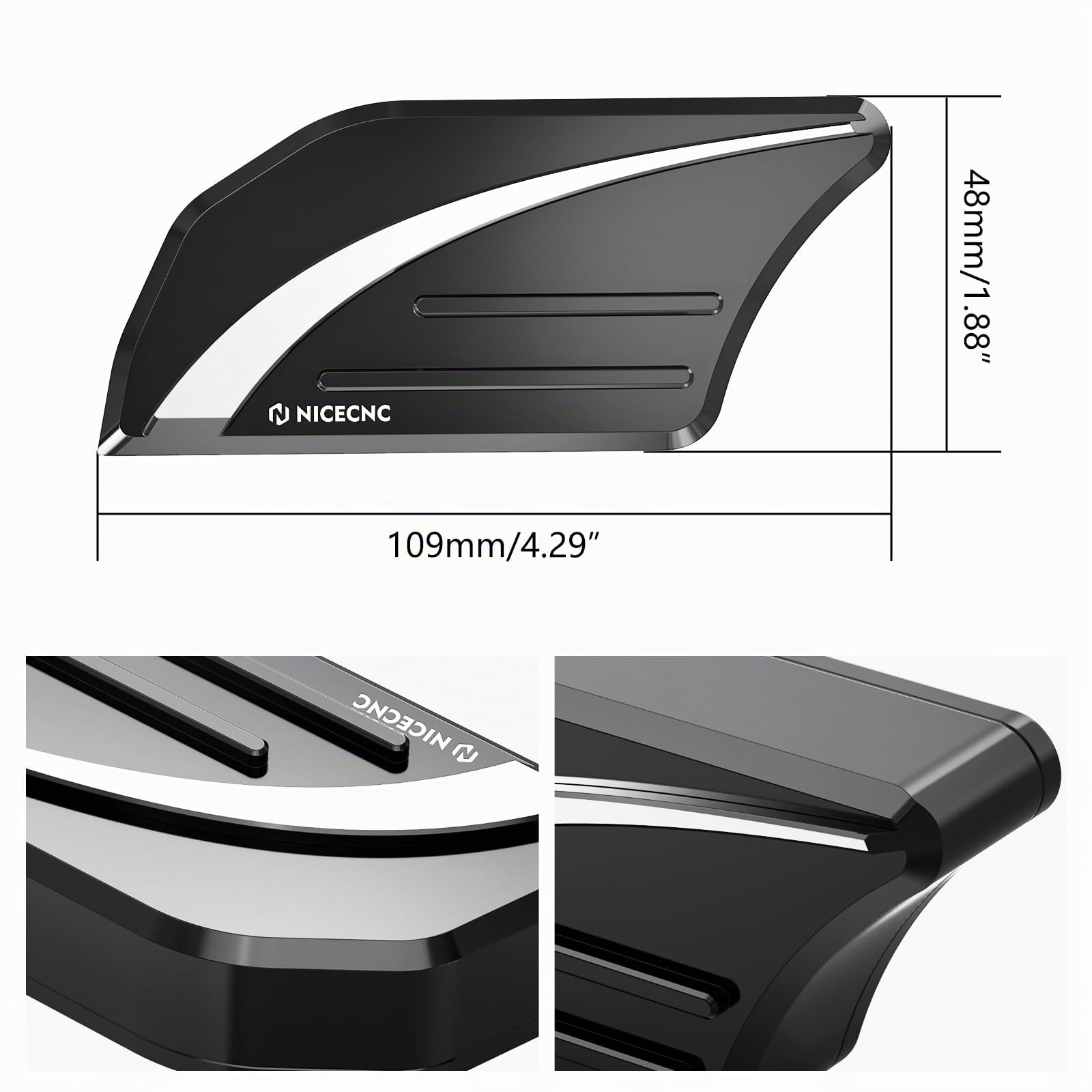 NICECNC Rallonge de pédale de Frein Noire pour MotoCompatibile with Can-Am Ryker 600 2019-2023, Ryker 600 Ace 2022-2023, Ryker 900 2019-2021 2023, Voir compatibilité, Aluminium 6061, anodisé, CNC