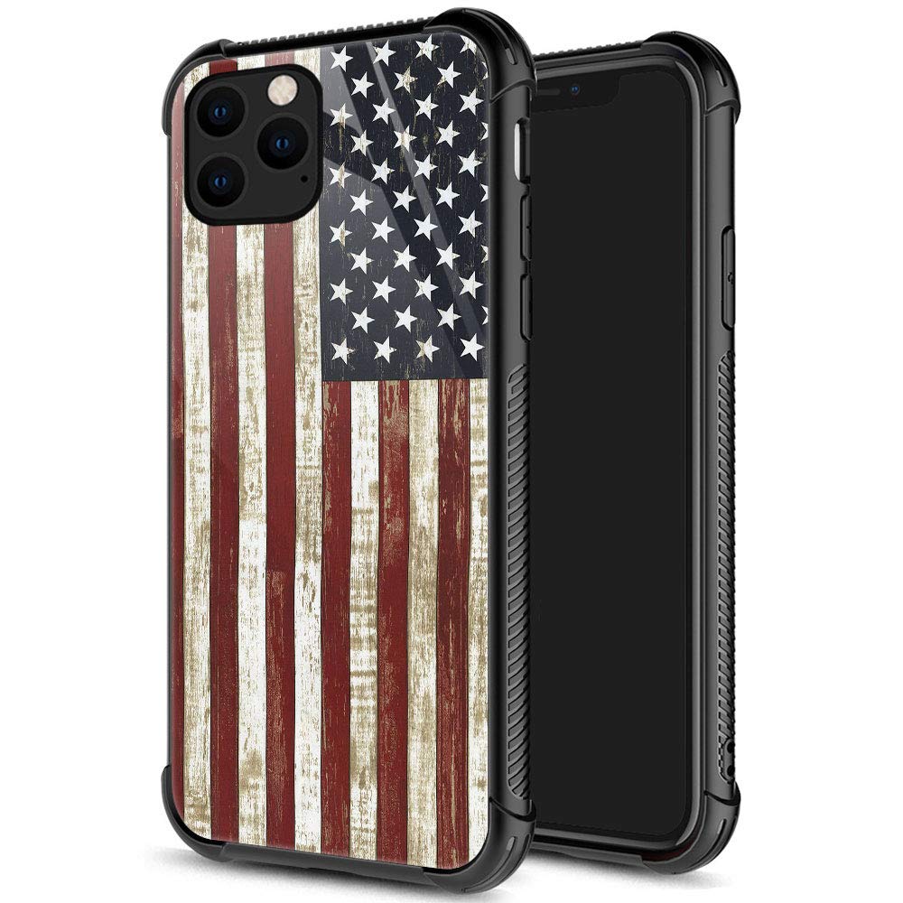 ZHEGAILIAN for iPhone 13 Mini Case, Military-Grade Protection, All-Around Shockproof Corners, Anti-Scratch Phone Case for iPhone 13 Mini - Wooden Flag