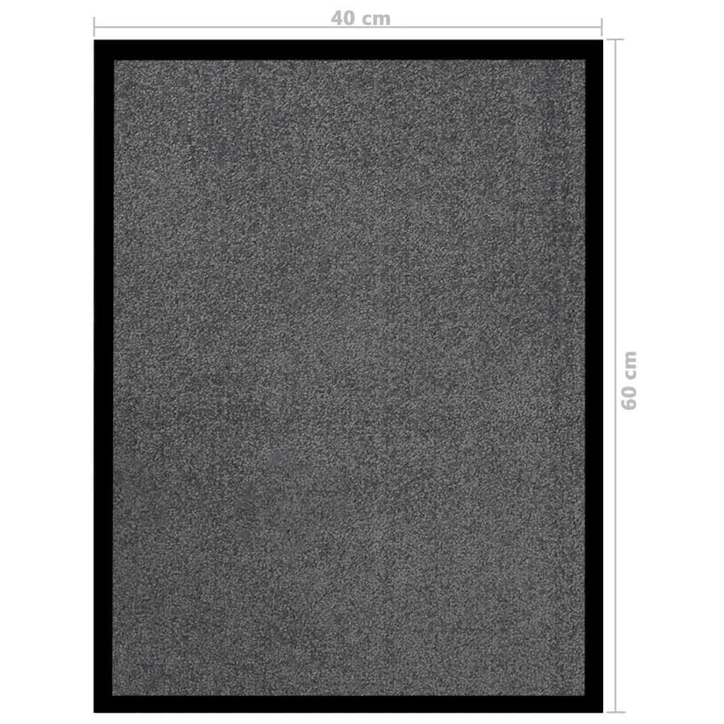 Zerbino antracite 40 x 60 cm con superficie in velluto e retro antiscivolo, robusto design in polipropilene per ingresso, corridoio e terrazza coperta