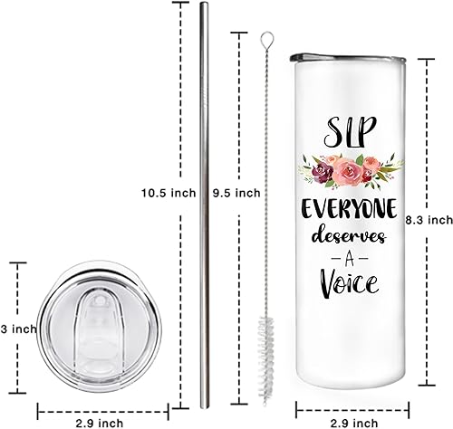 Miniatura 6 de Mosdeim Speech Pathologist Gifts SLP - Vaso de café de viaje de 20 onzas, vasos delgados con tapa y pajita, tazas de café aisladas de acero