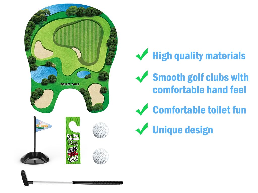 Toilet Golf Game, Mini Golf novità Mini Golf Set, Regalo da Uomo Mini Golf, Mini Golf Divertente per Il Bagno, Golf Toilet Game Golf Game Set, Regali per Uomo, papà, Marito, Fidanzato