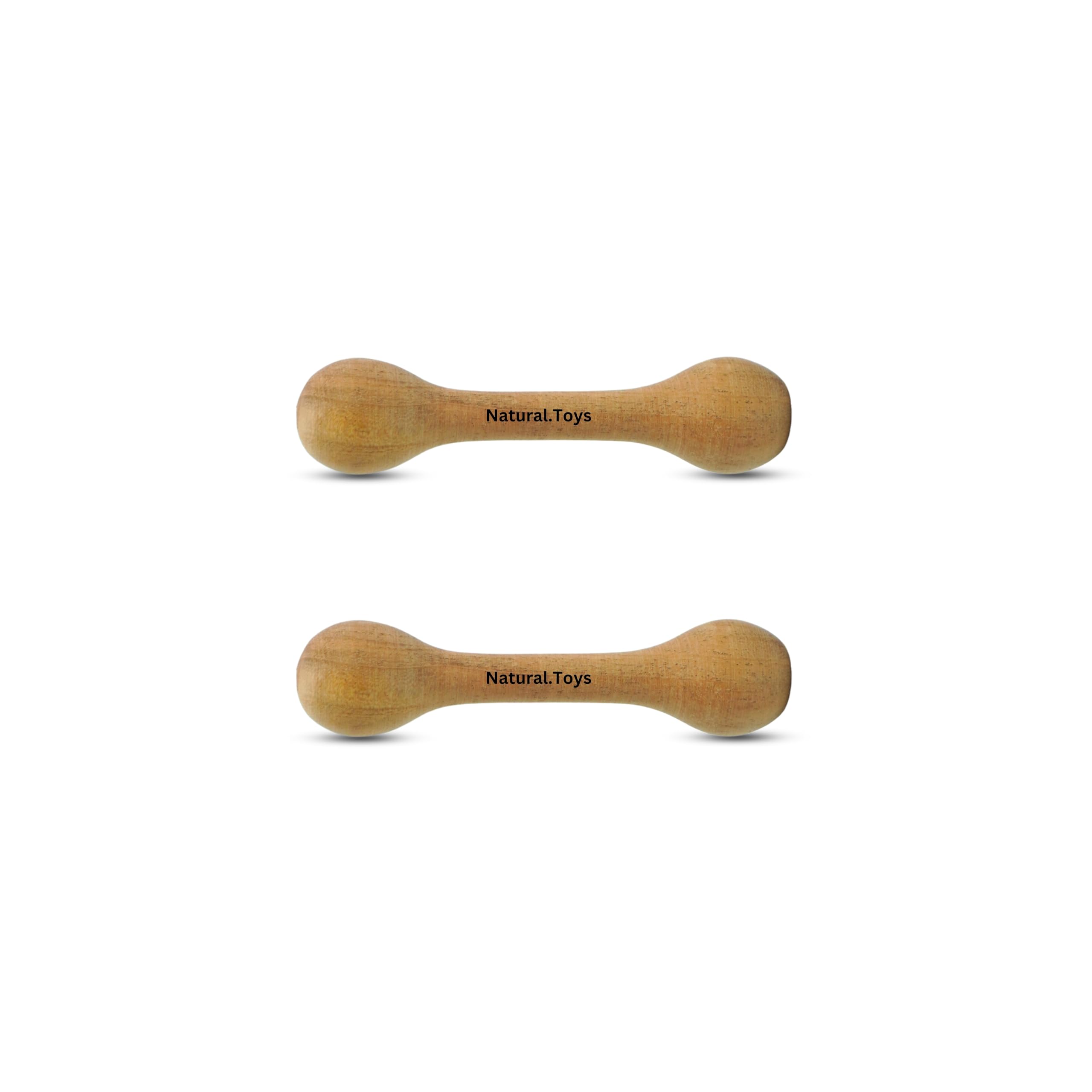 Natural.Toys Toddler Neem Wood Teether Dumbbell Sticks For Babies, Wooden Teether Baby Wood Baby Teether Chusni Sacker/Soother Rattle Nibbler Teething Toy Teeher For Baby 2-Pc-image-46
