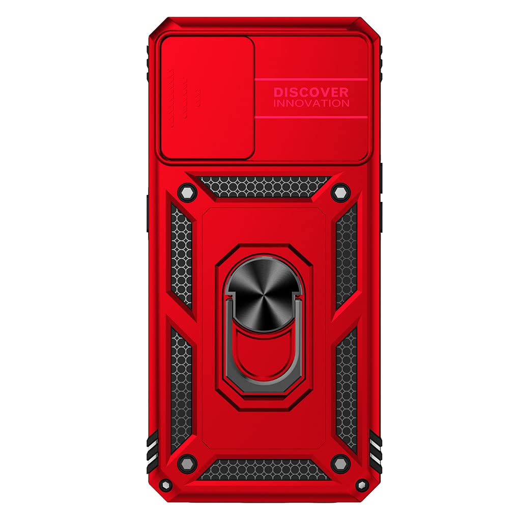 SEEKO Cover Per Motorola Moto G60s Con Protezione Fotocamera - Custodia Antiurto Militare Con Anello 360° E Kickstand, Colore Argento, TPU E PC