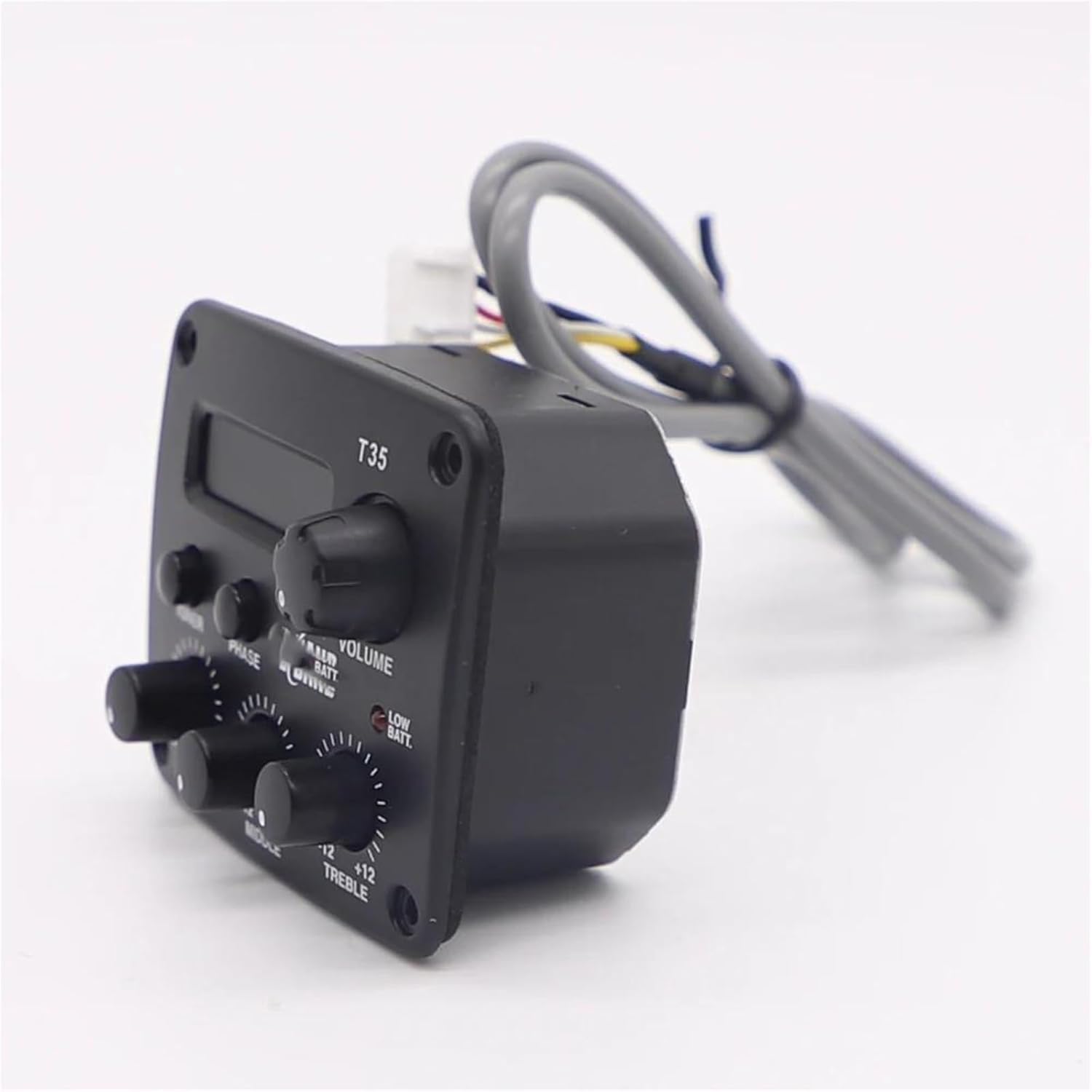 Acoustic Guitar Pickup System, 3 Band EQ Preamp with Chromatic Tuner, Ceramic Piezo Pickup with Phase Switch, Low Noise Replacement for B-Band T35