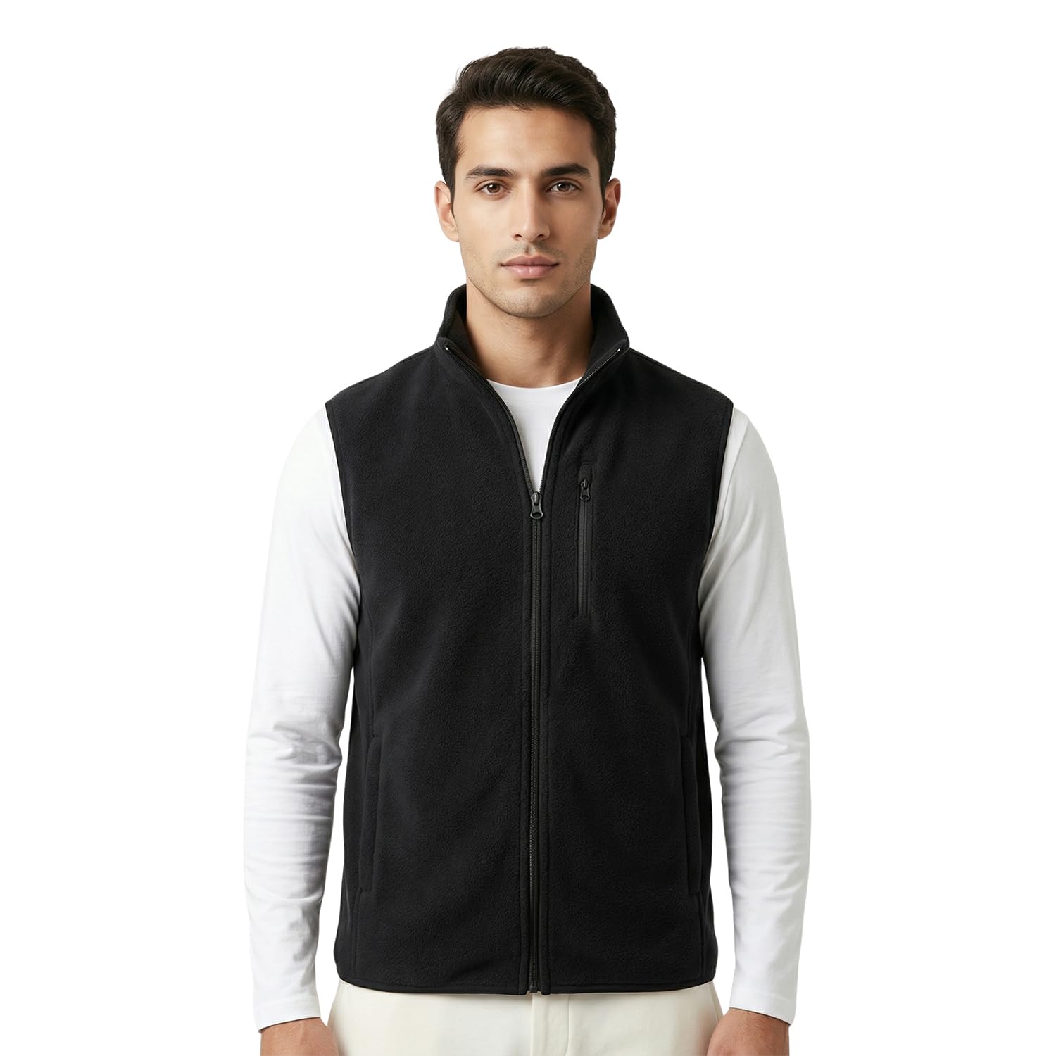 bonjour Men Sleeveless Polar Jacket | Warm & Comfortable Winter Wear Jacket for Men | Regular Fit | Pack of 1-picture-14