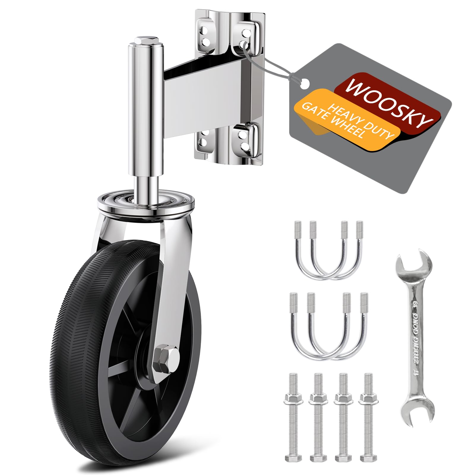 Photo 1 of Spring Loaded Tube Gate Casters 8” Heavy Duty Gate Caster Wheels with Hardware for Tube Gates, Metal Gates, Wooden Gates, Fence Gates, Swing Gates, 800 Lbs Load Capacity 8 Inch