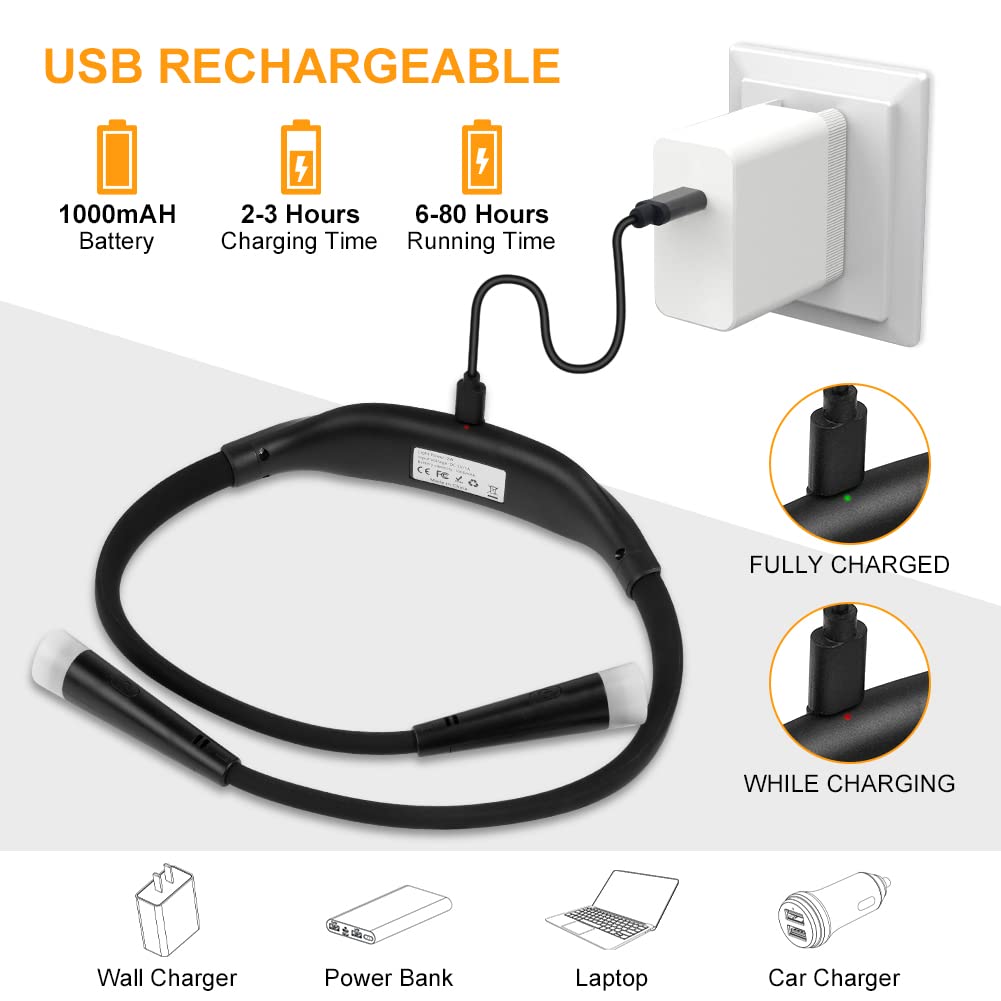 Lampada Da Lettura LED Da Collo Ricaricabile - Luce Regolabile 3 Colori Per Libri, Letto, Viaggi - Foto 4