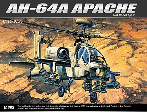 Toys 4 U 7777 Academy - Kit de modelo de plástico 1/48 Ah-64A Apache Helicóptero Hawk Toy 12262