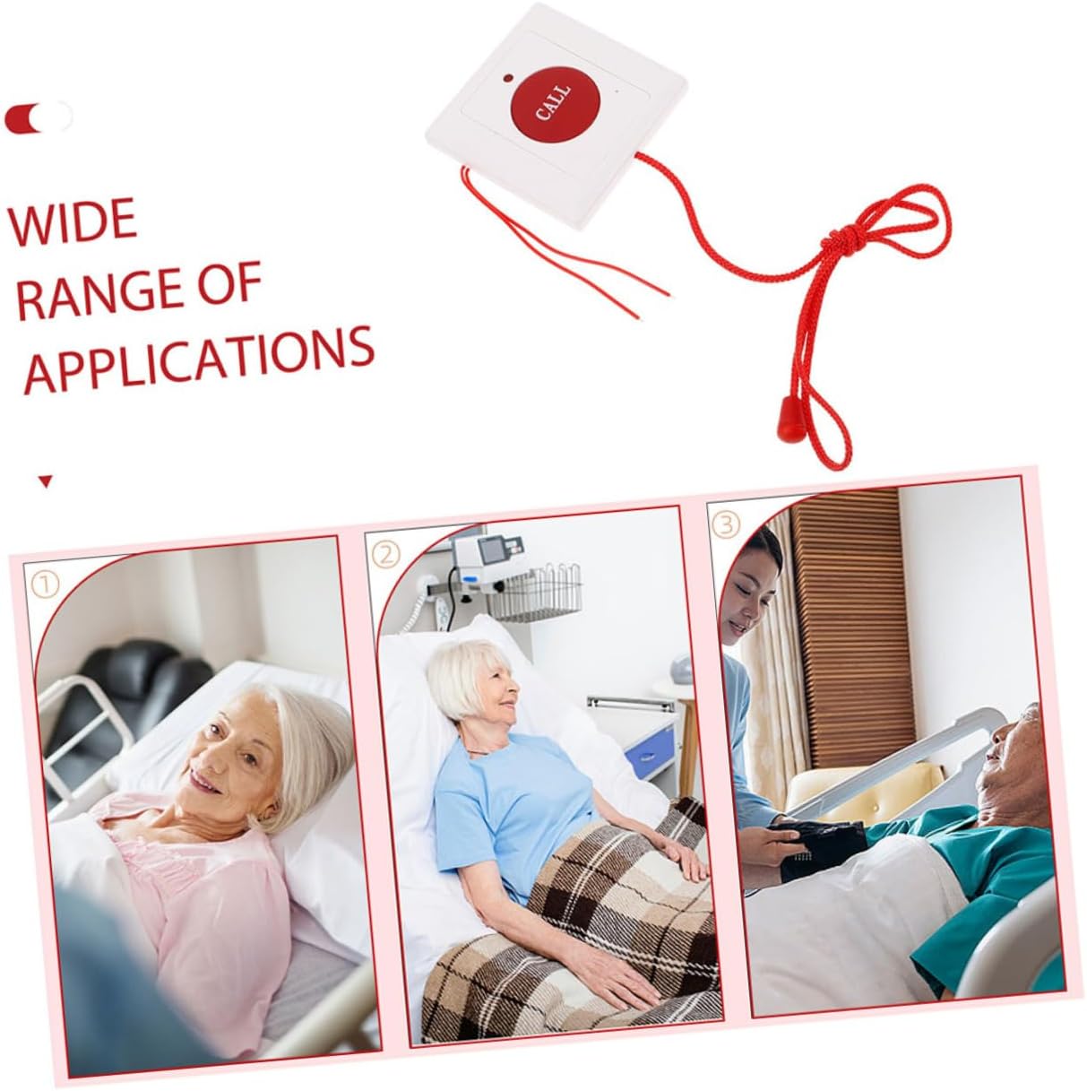 BESTOYARD 2pcs Emergency Call Button for Elderly Sos Help Button Pull Cord Wall-Mounted Call Bell for Seniors for Disabled Adults