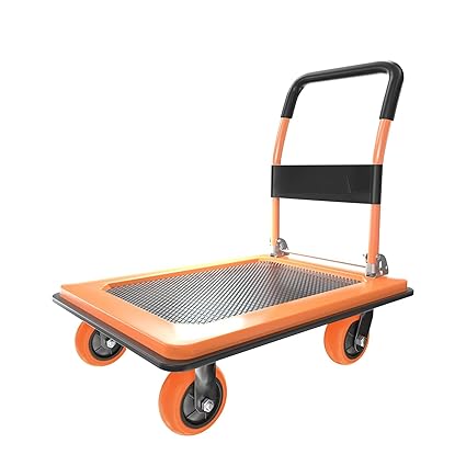 Platform Truck Flat Cart Hand Truck,1200Lbs Push Cart Dolly with 5'' 360 Degree Swivel Wheels for Loading and Storage