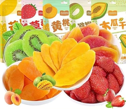 ドライフルーツケーキ、インスタントフルーツスライス、マンゴー、イチゴ、黄桃、サンザシ、キウイ 混合干果酥 即食水果片 芒果 草莓 黄桃 山? ?猴桃 健康??零食 ?公休?食品 健康栄養スナック、オフィスカジュアル食品をミックス (?合D,500g)