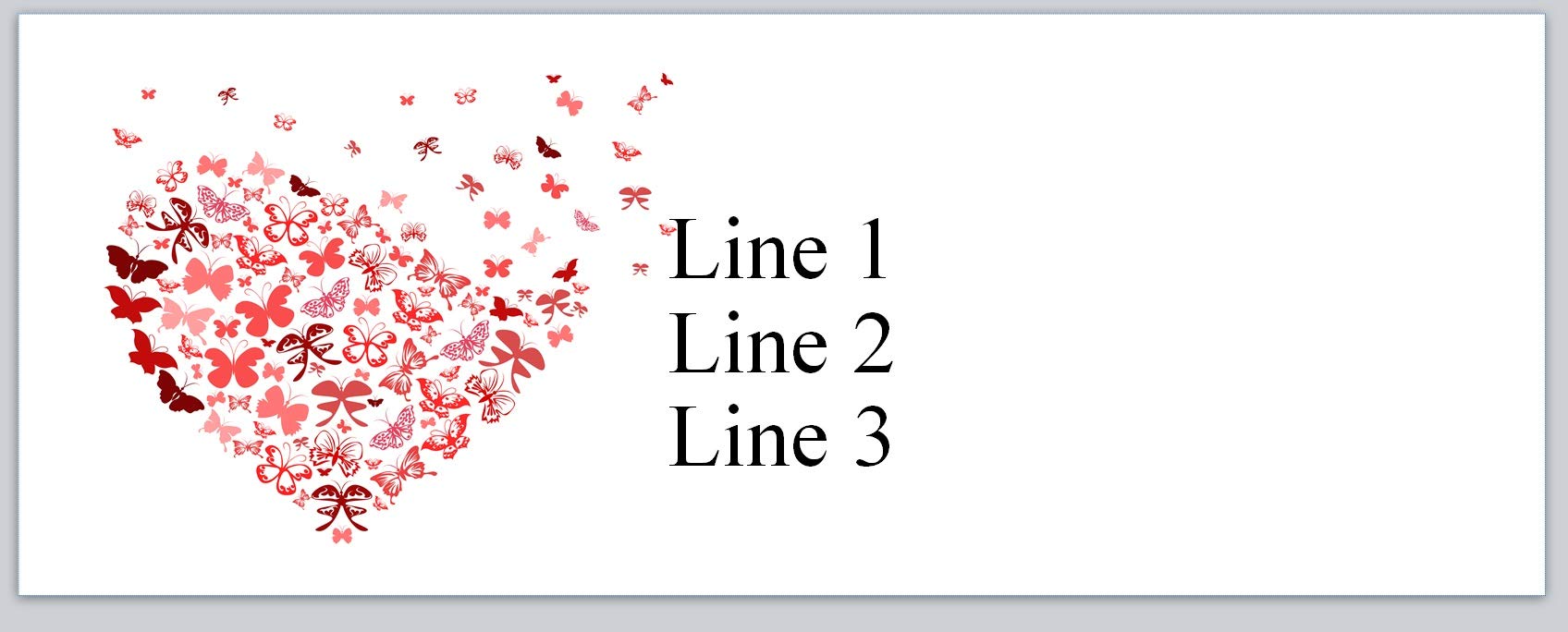 150 Personalized Return Address Labels Heart of Butterflies (jx 74)