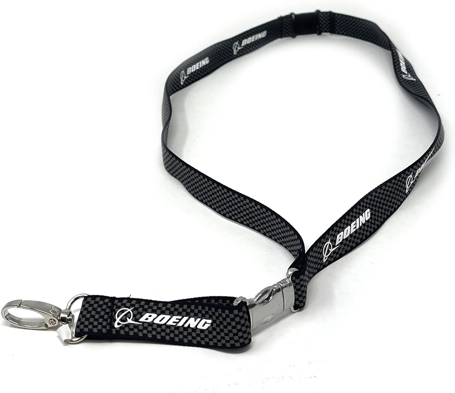 Boeing - Carbon Fiber Woven Lanyard Keychain/ID Holder