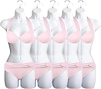 Vista 30 de DisplayTown Maniquí femenino a la cadera, torso largo, espalda hueca, cuerpo apilable, con gancho para colgar, para exhibición de camisetas