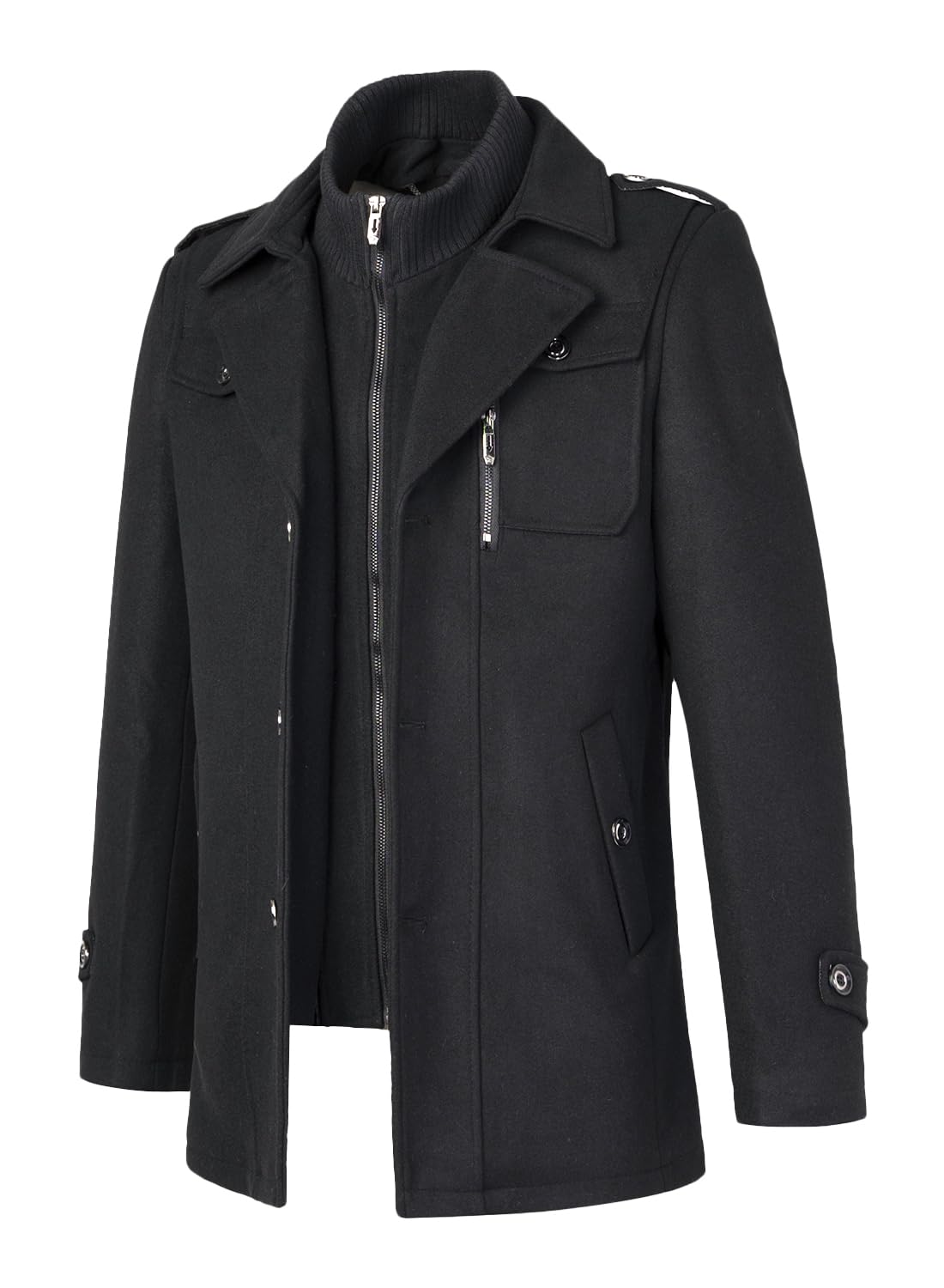 Hombres Abrigo de Lana Mezcla de Lana Invierno Trenca Abrigo de Lana para Hombre Chaquetas Elegante