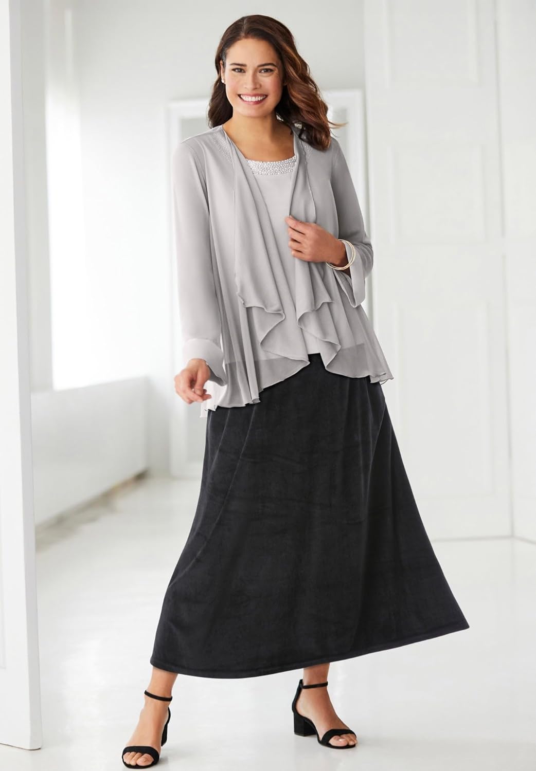 Woman Within Plus Size Velour A-Line Skirt