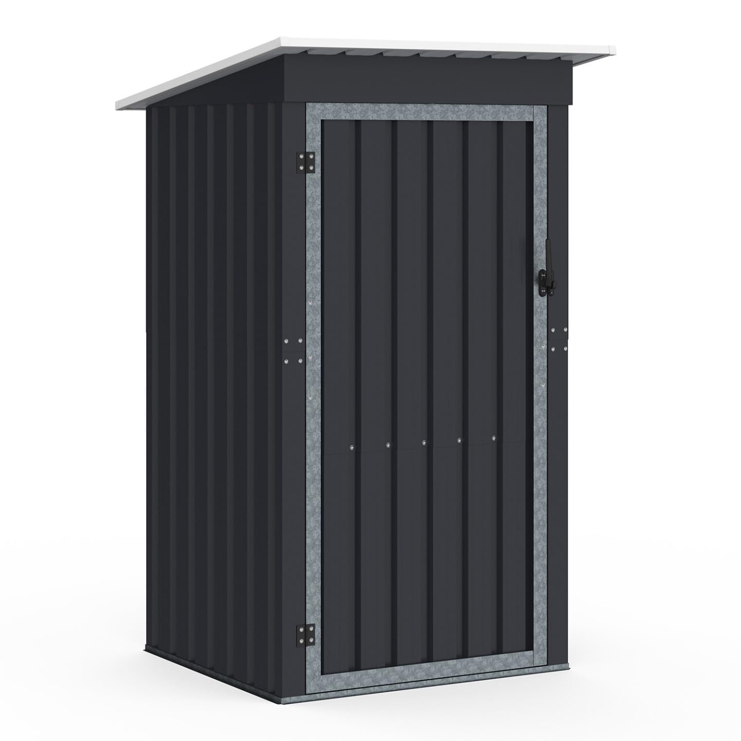 IDMarket - Abri de Jardin Gris en Acier galvanisé avec Toit incliné