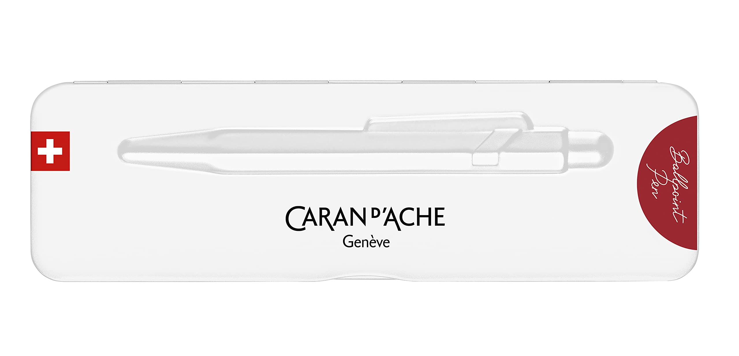 Caran d'Ache Długopis 849 Colormat-x w kolorze czerwonym z etui, 0849.585, 1 sztuka (1 opakowanie)
